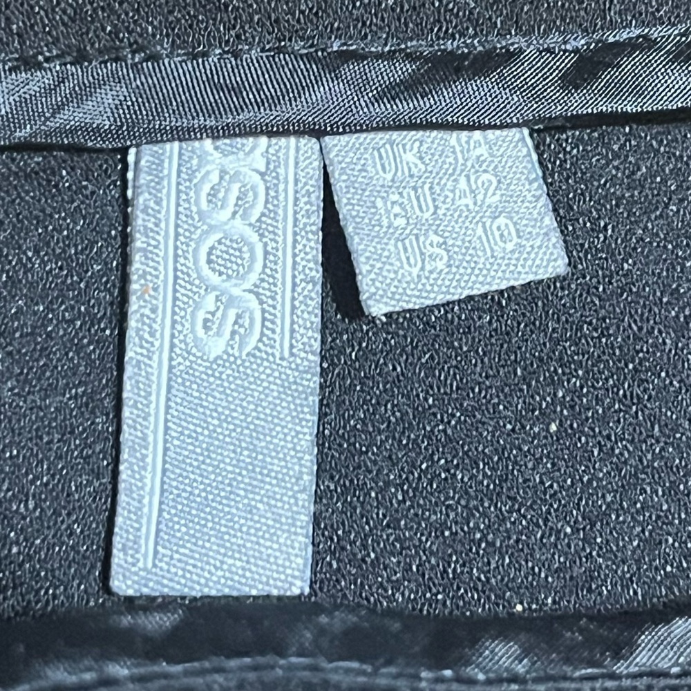 ASOS Black Career Pants Size 10 Belted Waist, Zip & Clasp - Picture 3 of 7